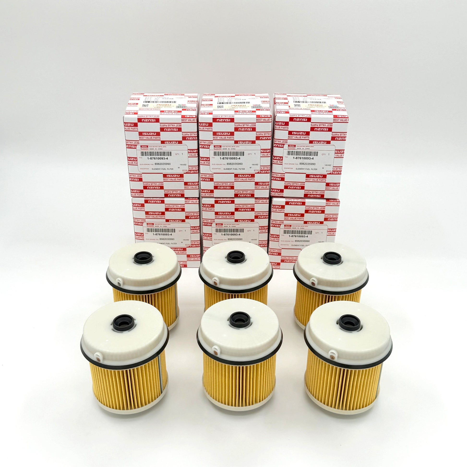 6x Fuel Filter Element OEM for ISUZU NPR NQR NPR - HD 4JJ1 3.0 4HK1 5.2L 07 - 19 - GoTrucky