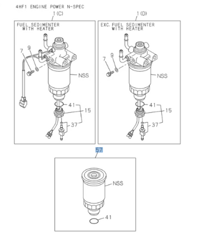 2x Fuel Filter Element For ISUZU NRR NQR NPR NPR-HD 4JJ1 3.0L 4HK1 5.2L 05-22