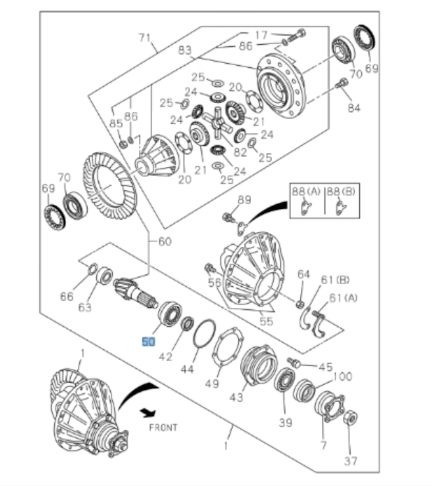 Bearing Final Pinion For Isuzu NRR NPR NQR 1998 - 2026 4HK1 5.2L 4JJ1 3.0L 30310D - GoTrucky