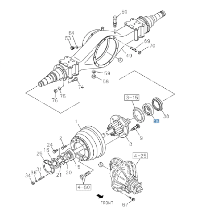 Bearing Hub Rear Wheel Axle Inner for ISUZU NPR NPR - HD NQR 94 - 24 12000 LBS - GoTrucky