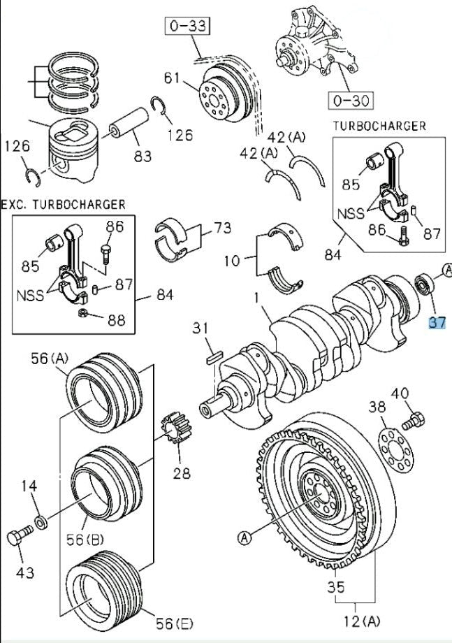Bearing Pilot For Isuzu NPR NRR NPR-HD NQR 4HK1 5.2L 4HE1 4.8L MSA MXA 1998-2004 - GoTrucky