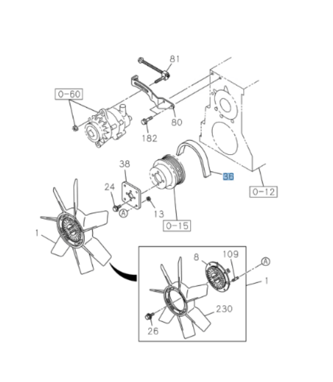 Belt Cooling Fan For Isuzu NPR NPR - HD NQR NRR Reach 4JJ1 3.0L 4HK1 5.2L 07 - 18 7PK1030 - GoTrucky