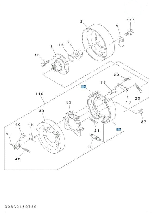 Brake Shoe Set Parking For Isuzu NPR-HD NQR NRR NPR 4HE1 4.8L M/T MXA5 MSA5 A/T 1994-2004 4JJ1 3.0L 2011-2019 - GoTrucky