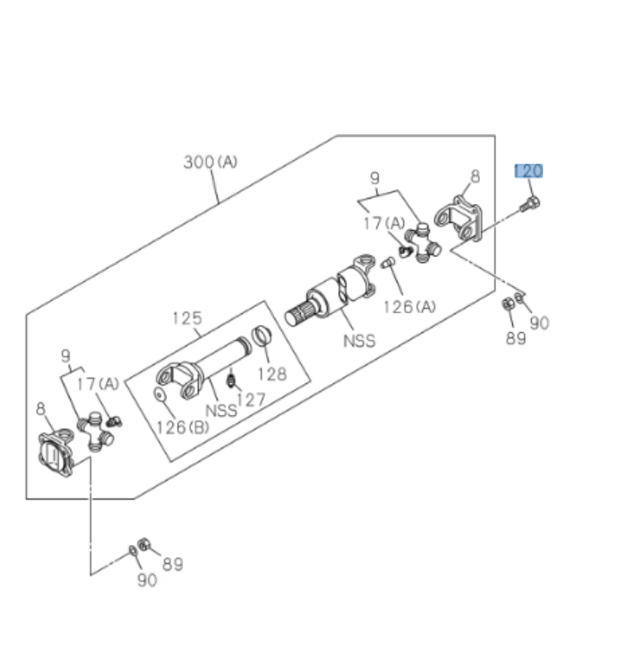 Cardan Propeller Shaft Bolt for ISUZU NRR NPR NQR NPR - HD 94 - 24 - GoTrucky