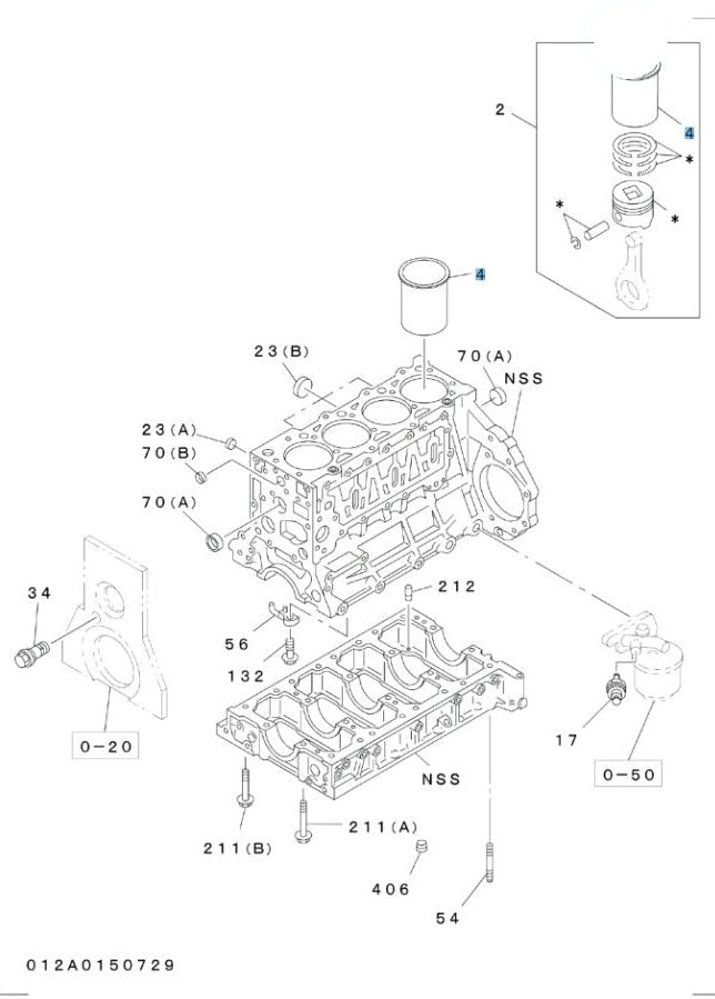 Cylinder Liner For Isuzu NPR NPR-HD NQR 1998-04 4HE1 4.8L Grade 1X 121.7Mm 1998-2004 OEM - GoTrucky