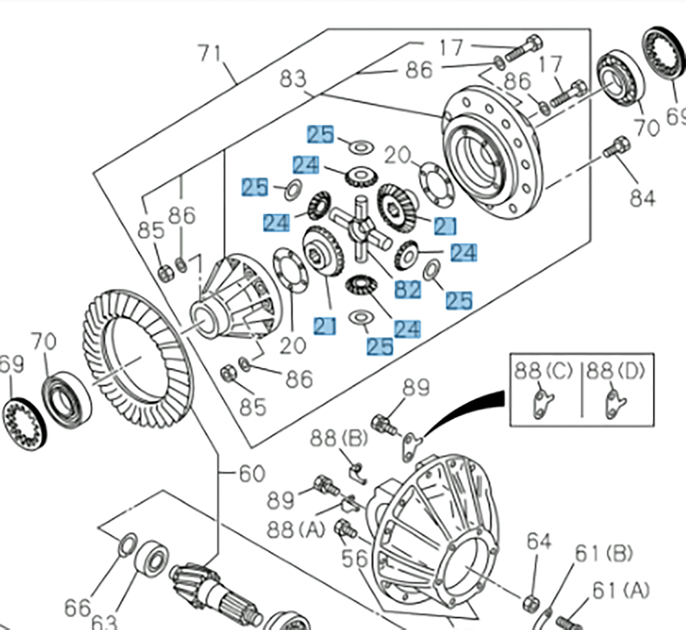 Differential Spider + Gear Kit for ISUZU NRR NPR NPR-HD NQR 4HE1 4HK1 4JJ1 292mm 1998-2024 - GoTrucky