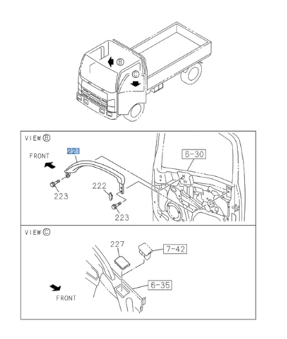 Door Handle Bar Armrest Left Driver Side for ISUZU NRR NPR NPR - HD NQR 07 - 24 - GoTrucky