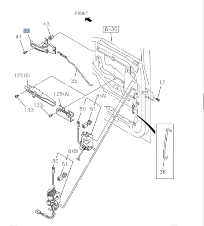 Door Handle Left Driver Side Inner For ISUZU NRR NPR NPR - HD NQR 95 - 07 - GoTrucky