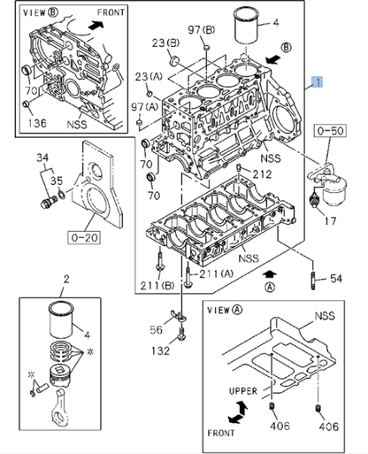 Engine Cylinder Block For Isuzu NRR NQR NPR NPR - HD 04 - 09 4HK1 5.2L - GoTrucky