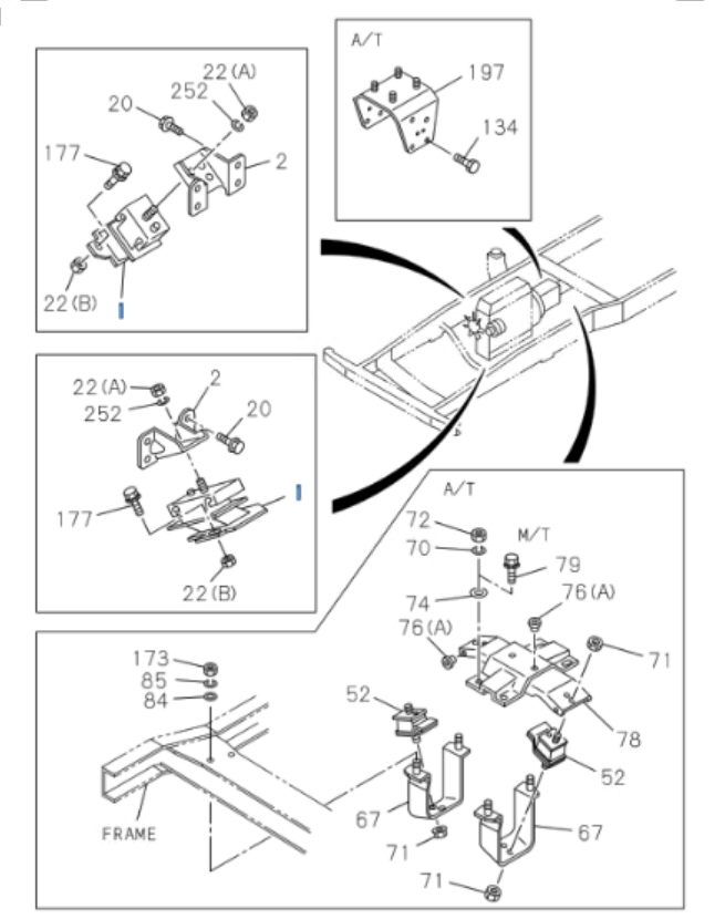Engine Mount Set Left Right + 2x Rear For Isuzu NPR NHR NPR - HD 4HE1 4HK1 98 - 07 - GoTrucky