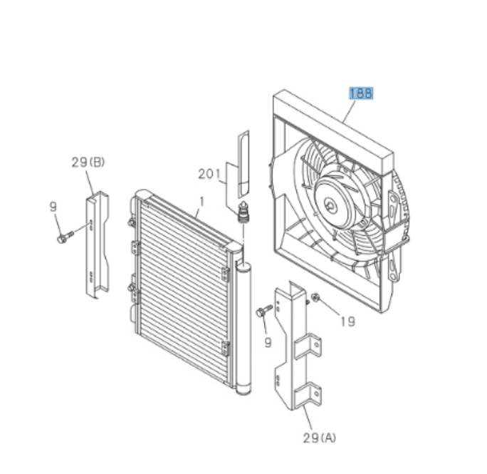 Fan Motor Assembly Condenser For Isuzu NPR - HD NQR NRR 4HK1 5.2L 4HE1 4.8L 98 - 08 - GoTrucky