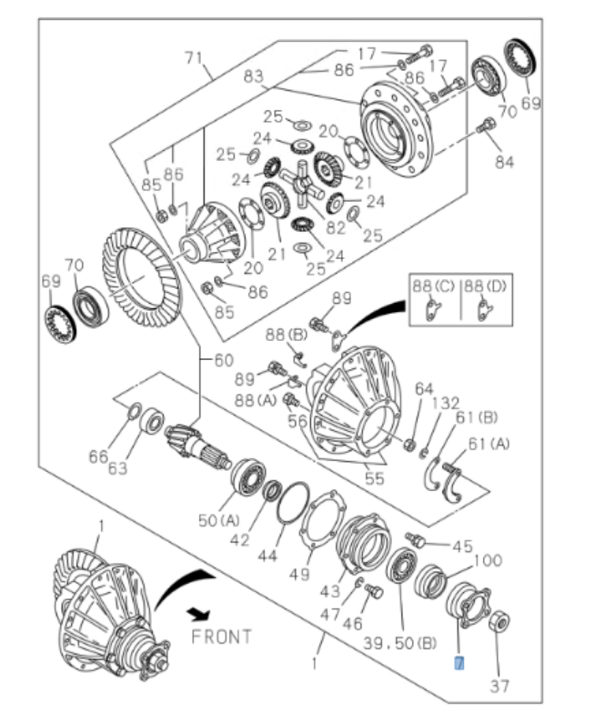 Flange Final Drive For ISUZU NQR NRR NPR NPR - HD 4HE1 4.8L 4HK1 5.2L 98 - 08 - GoTrucky