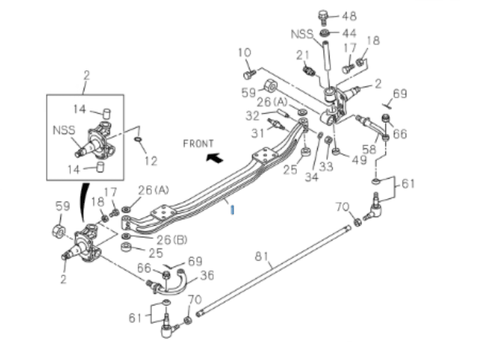 Front Axel For ISUZU NRR NPR NQR NPR - HD GAS 4JJ1 3.0L 4HK1 5.2L 2008 - 2025 - GoTrucky