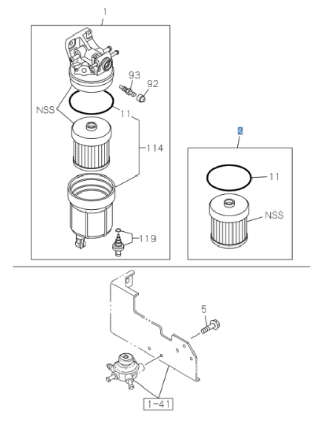 Fuel Filter Element OEM for ISUZU NPR NQR NPR - HD 4JJ1 3.0 4HK1 5.2L 07 - 19 - GoTrucky