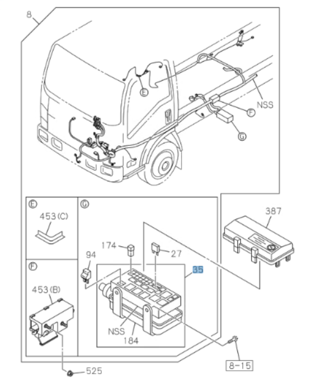 Fuse Relay Box +Bottom Cover For ISUZU NPR NQR NRR NPR - HD 4HK1 5.2L 08 - 24 OEM - GoTrucky
