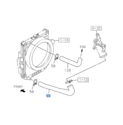 Hose Radiator Coolant Out Lower For ISUZU NRR NPR NPR - HD NQR 4HE1 4.8L 98 - 04 - GoTrucky