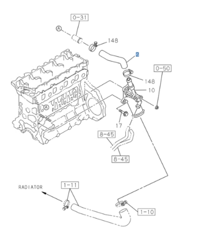 Hose Water ByPass For Isuzu NRR NPR NPR - HD NQR 4HK1 5.2L 4HE1 4.8L 98 - 08 - GoTrucky