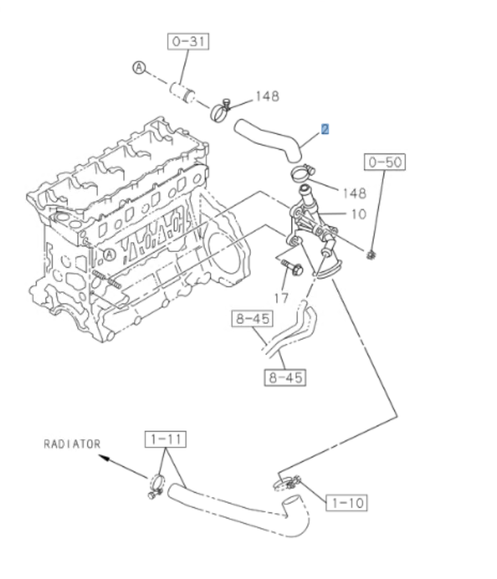 Hose Water ByPass For Isuzu NRR NPR NPR - HD NQR 4HK1 5.2L 4HE1 4.8L 98 - 08 - GoTrucky