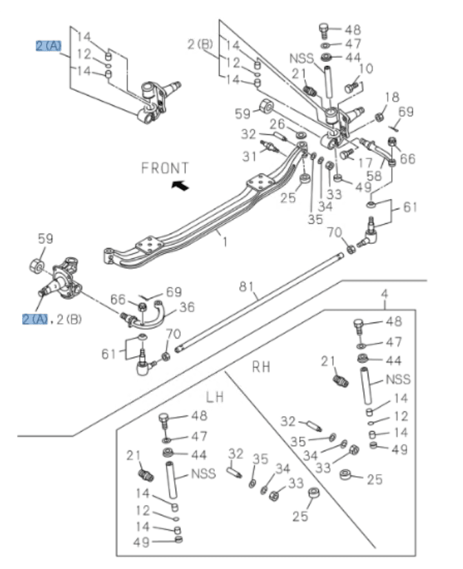 Knuckle Front Axle Left + Right + King Pin Kit For Isuzu NRR NQR NPR NPR - HD 4HE1 4HK1 99 - 25 - GoTrucky