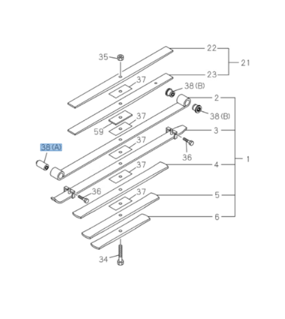 Leaf Spring Bushing Rear For Isuzu NRR NPR NPR - HD NQR OD=42 L=81 ID=18 95 - 25 - GoTrucky