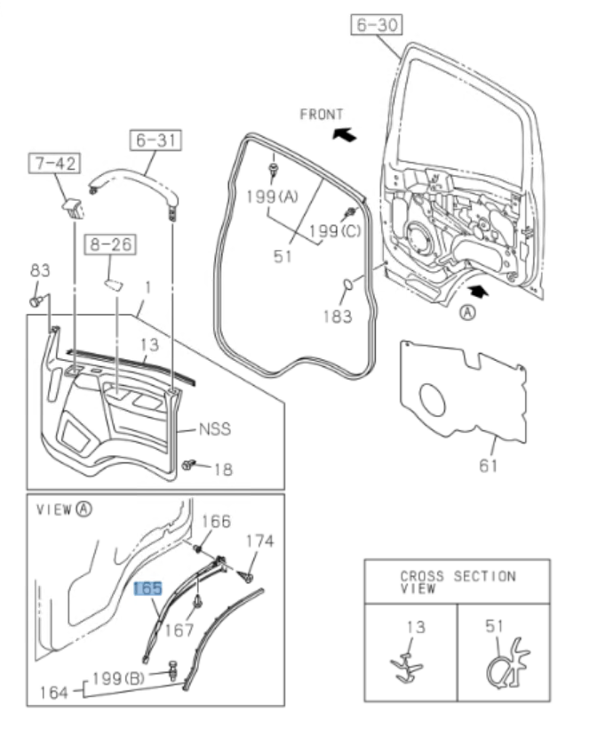 liner Door Panel Lower Right Passenger Side for ISUZU NPR NQR NPR - HD 08 - 25 - GoTrucky