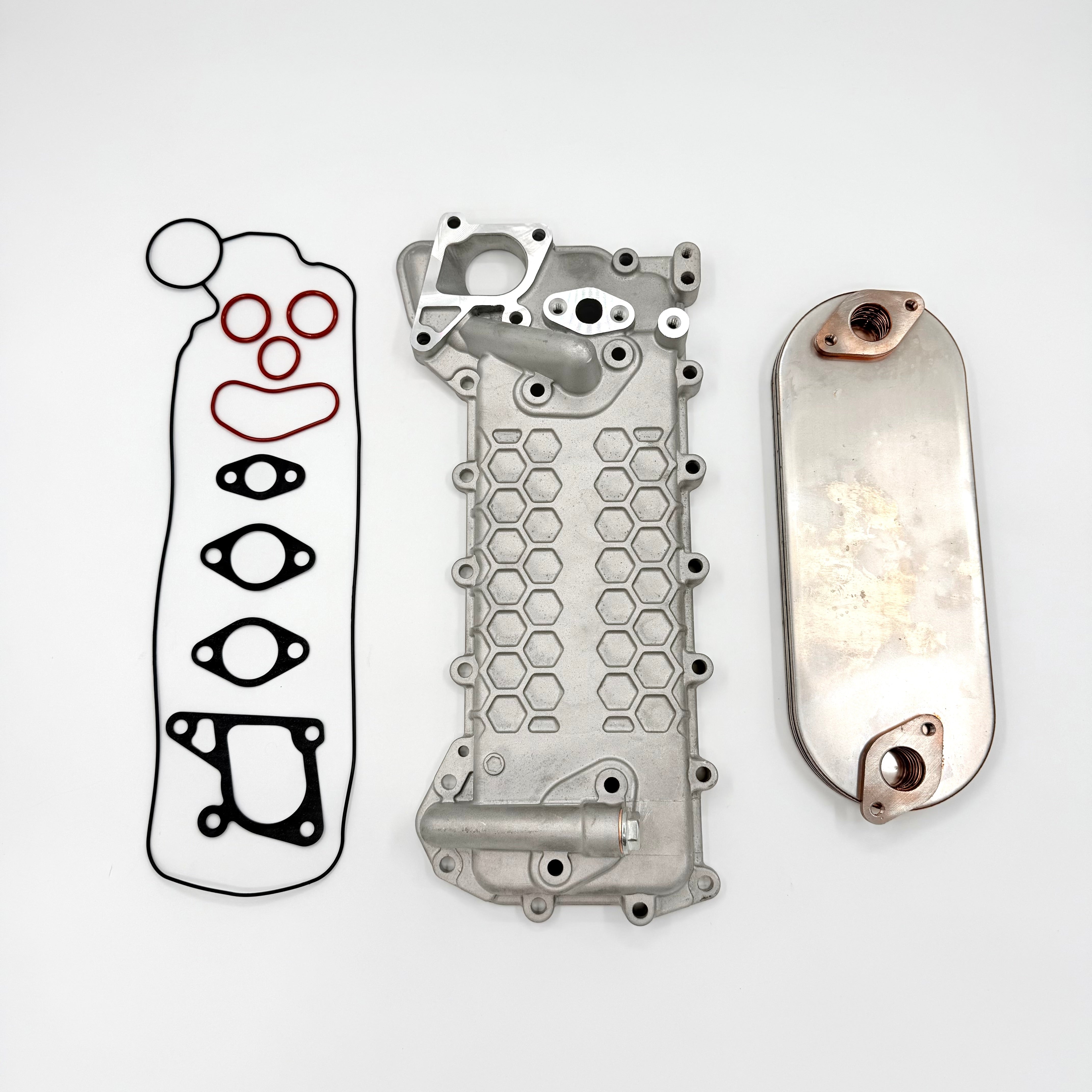 Oil Cooler Core + Cover + Gasket Set for ISUZU NPR NQR NPR-HD 4HE1 4.8L 1998-2004 - GoTrucky
