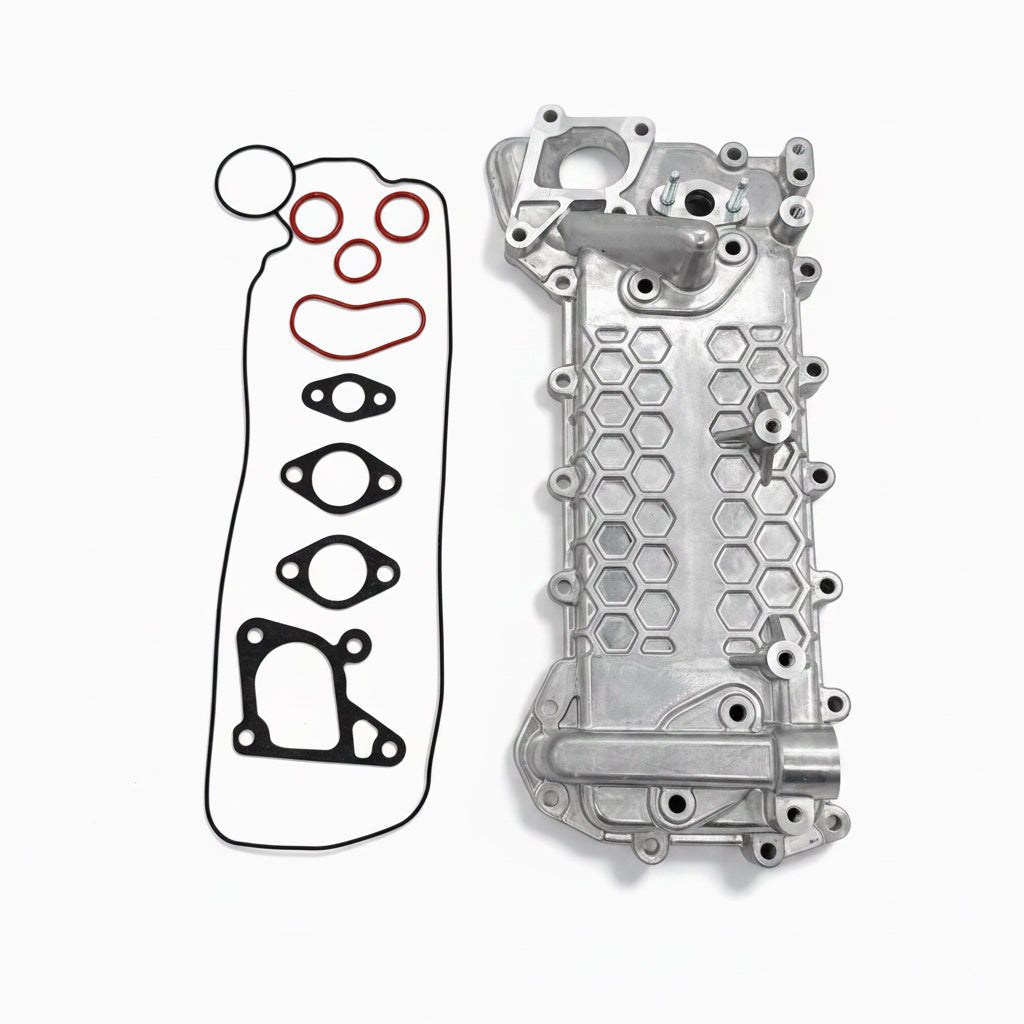Oil Cooler Core Cover + Gaskets for ISUZU NRR NPR NPR-HD NQR 4HK1 5.2L 02-10 - GoTrucky