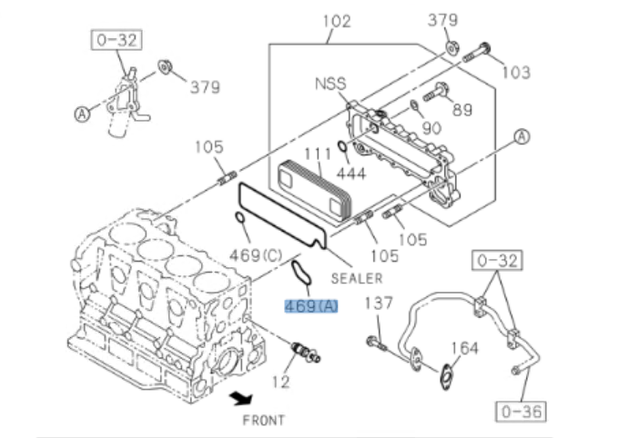 Oil Cooler Repair Kit Gasket Set For ISUZU NRR NQR NPR NPR - HD 4HE1 4.8L 4HK1 5.2L 1998 - 2010 - GoTrucky