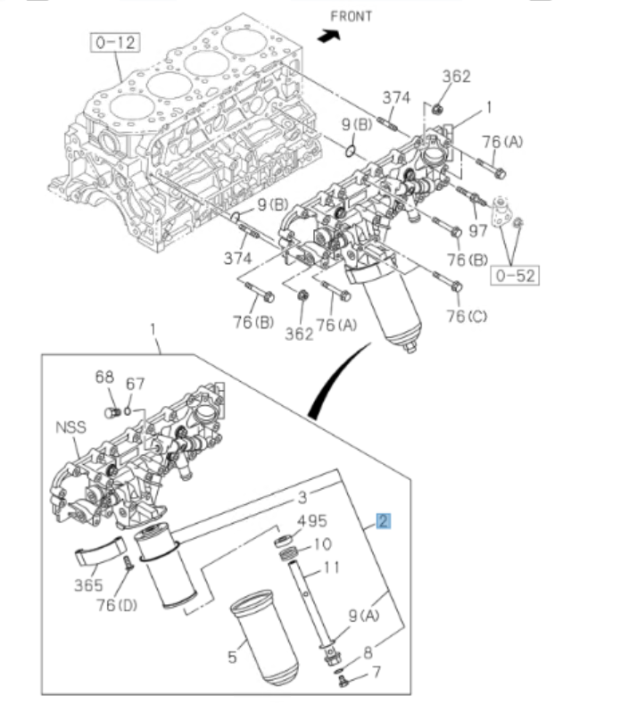 Oil Filter for ISUZU NPR Eco - Max Reach 4JJ1 3,0L 11 - 18 - GoTrucky