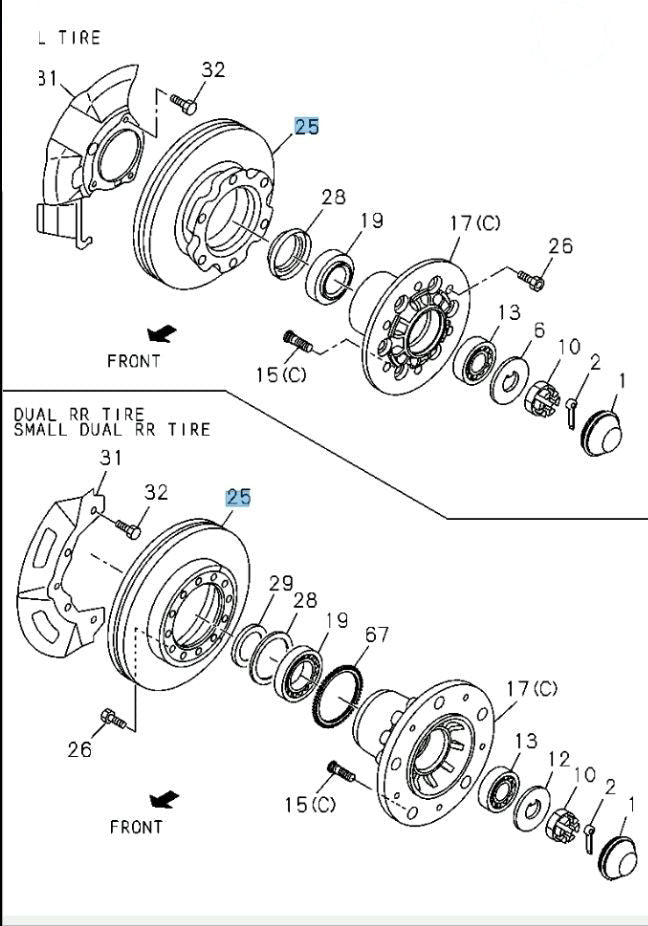 Pair of Rotor Disc Brake Front For ISUZU NPR NPR-HD NQR 16 Inch Rim 293mm 1997-2024 - GoTrucky