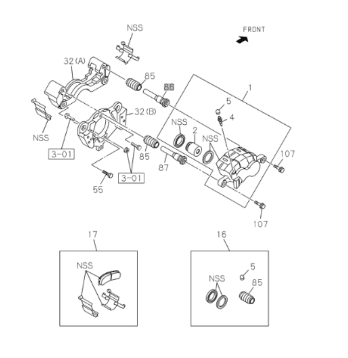 Pin Guide Brake Caliper Upper Front Rear for ISUZU NRR NQR NPR NPR - HD 2004 - 2025 - GoTrucky