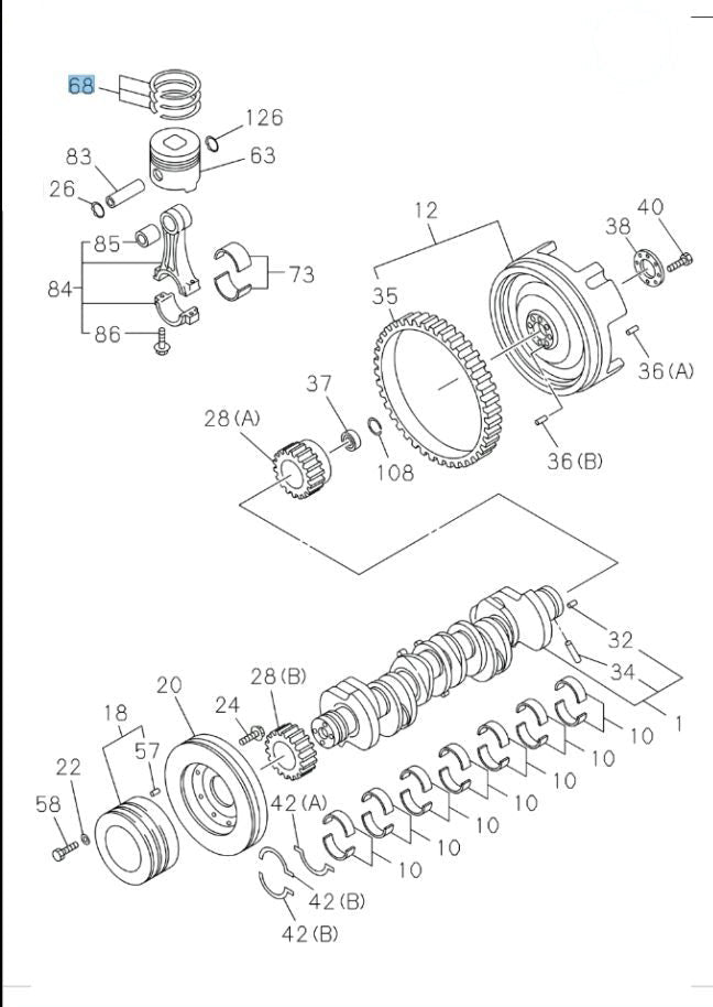 Piston Ring Set For Isuzu NRR NPR NPR-HD NQR 4HK1 5.2L 2008-2010 - GoTrucky