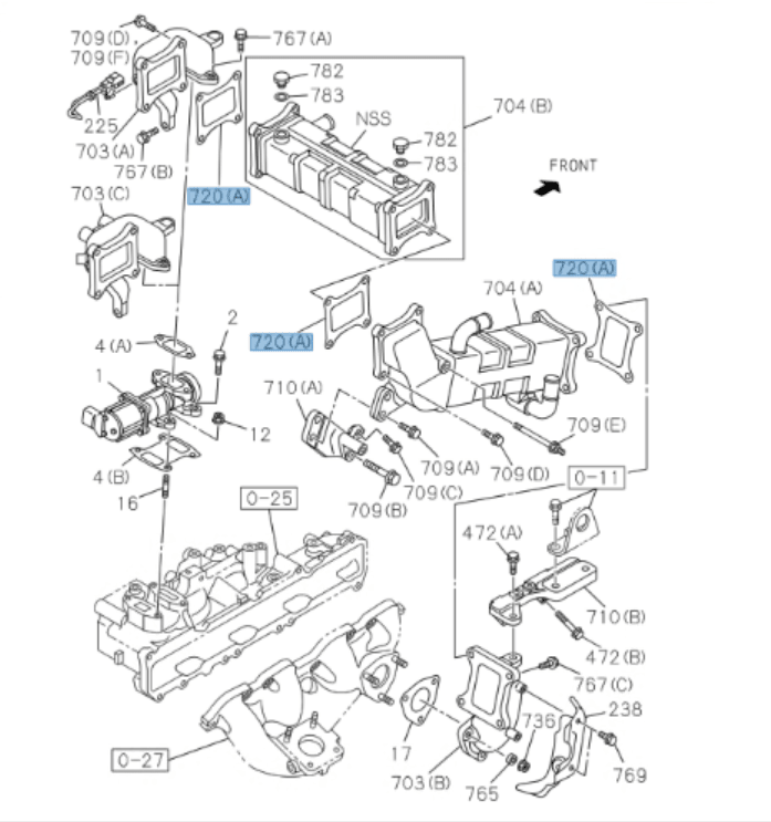 Set of 2 Cooler EGR Assembly A + B + Gaskets For ISUZU NPR NPR - HD NQR NRR 4HK1 5.2L 2007 - 2010 - GoTrucky