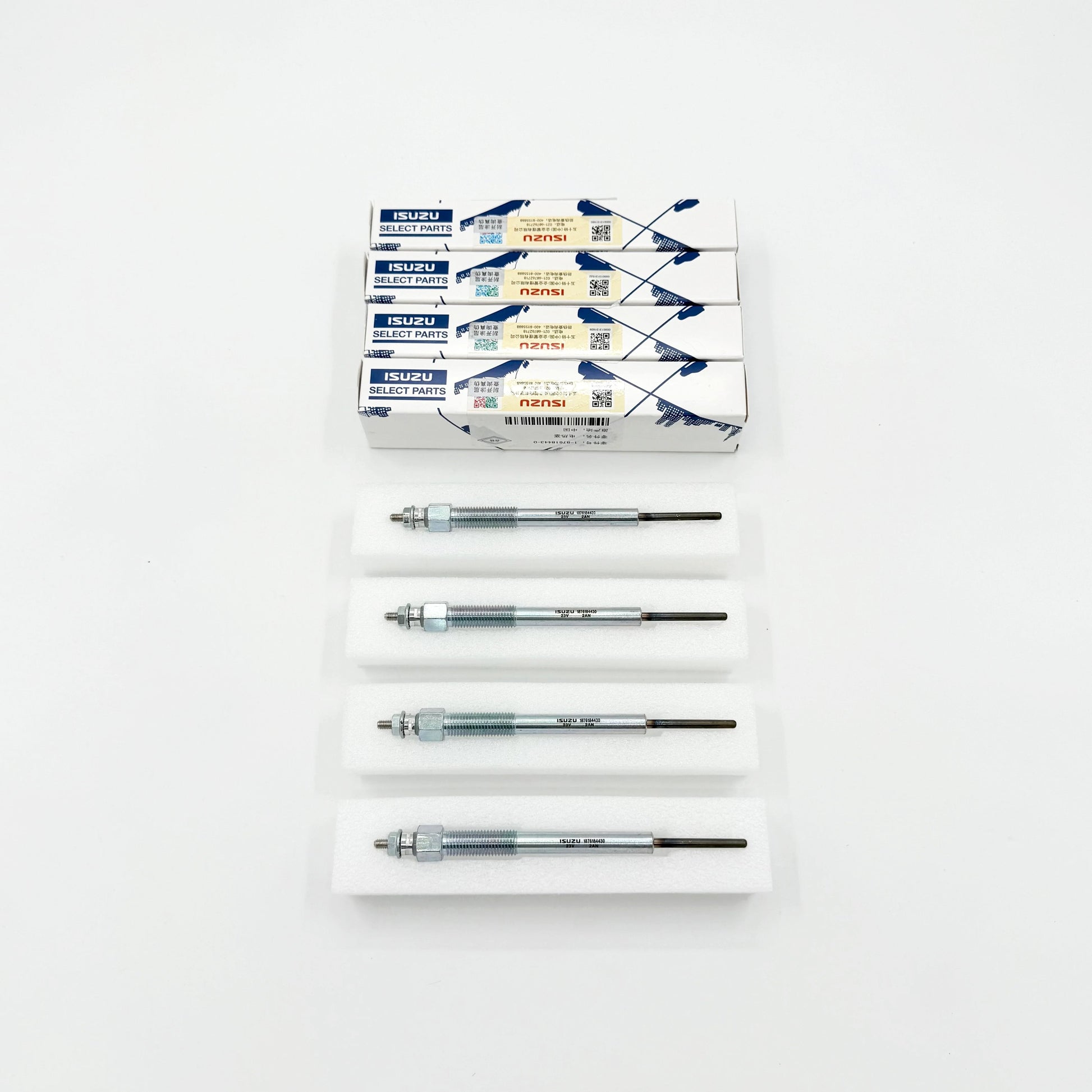 Set of 4 Glow Plug For ISUZU NQR NPR - HD NPR FXR FVR 4HK1 5.2L 6HK1 7.8L 2005 - 2015 OEM - GoTrucky