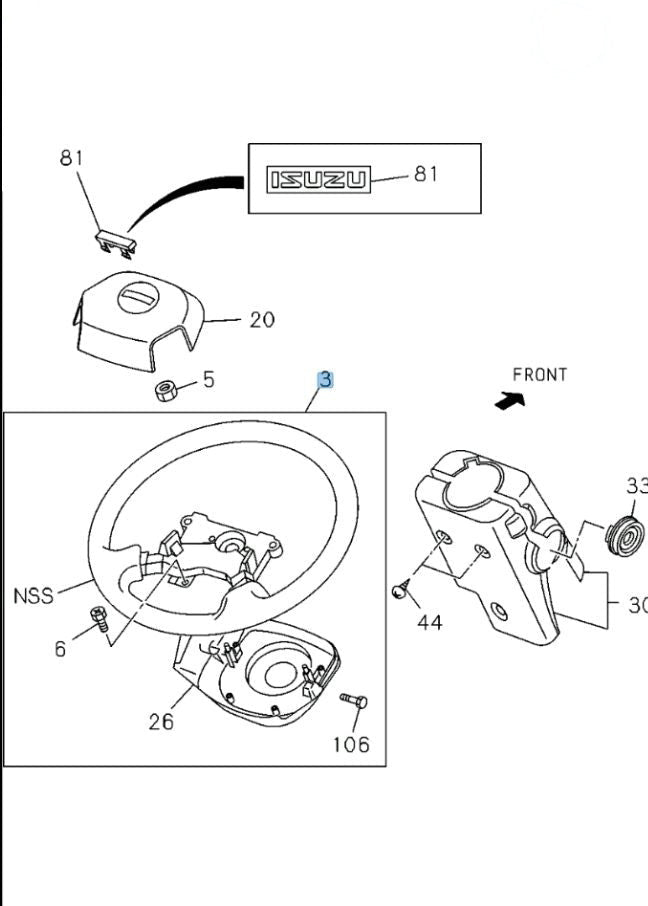 Steering Wheel For ISUZU NPR NPR-HD NQR NRR 2007-2015 OEM - GoTrucky