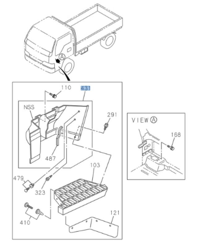 Step Plate Support Right Passenger Side For ISUZU NRR NPR NQR NPR - HD 96 - 04 - GoTrucky