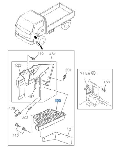 Step Plate + Support Set Left Driver Side For ISUZU NRR NPR NQR NPR - HD 96 - 04 - GoTrucky
