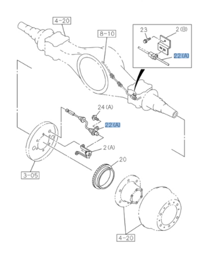 Wheel Speed Sensor ABS Rear For Isuzu NPR NPR - HD NQR 4HK1 4HE1 4JJ1 3.0L 07 - 21 - GoTrucky