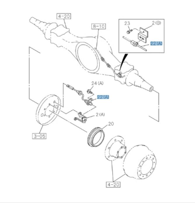 Wheel Speed Sensor ABS Rear For Isuzu NPR NPR - HD NQR 4HK1 4HE1 4JJ1 3.0L (Steel) 07 - 21 - GoTrucky