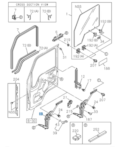 Window Regulator MANUAL Right Passenger Side For ISUZU NRR NPR NPR - HD NQR 94 - 07 - GoTrucky